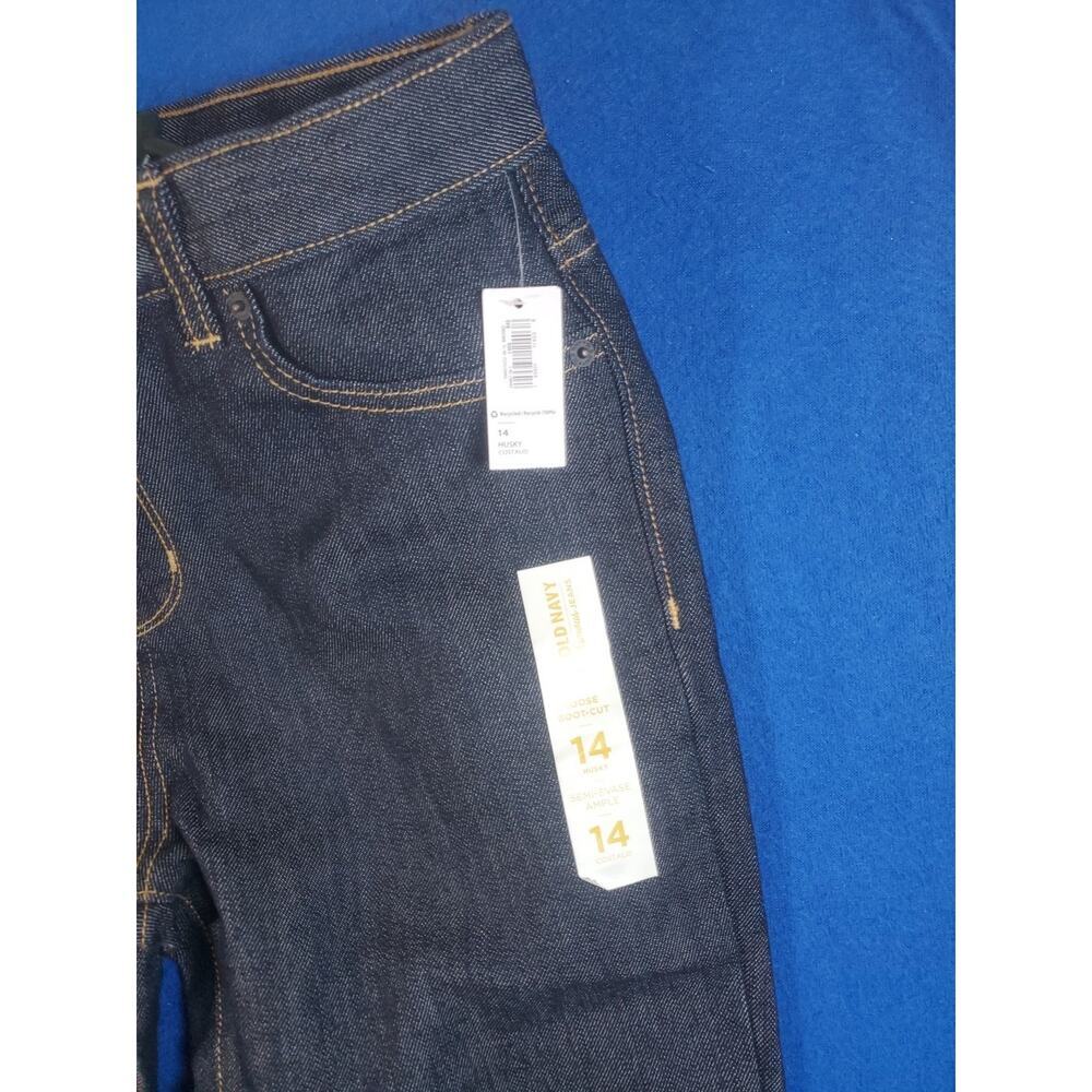 Old Navy Loose Boot-Cut Husky Women's Denim Jeans Size 14 straight Thigh - Picture 3 of 16